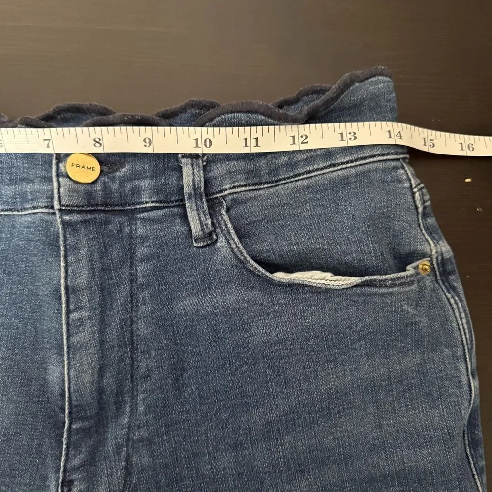 Frame Starwood Jeans Womens Sz 29 Blue Scallop Edge Splendor Straight Leg Denim